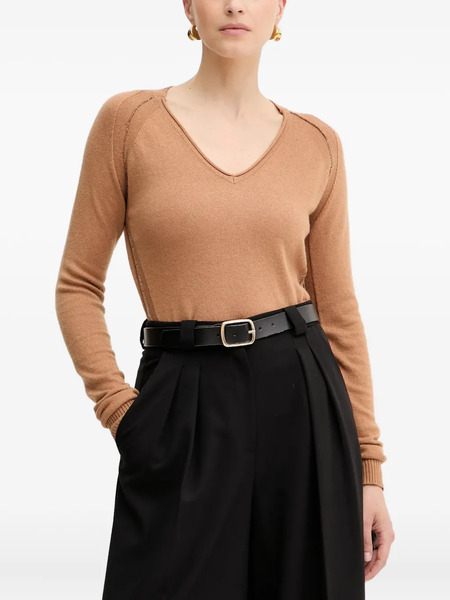  Silvian Heach V-neck Embellished Sweater - Brown 
