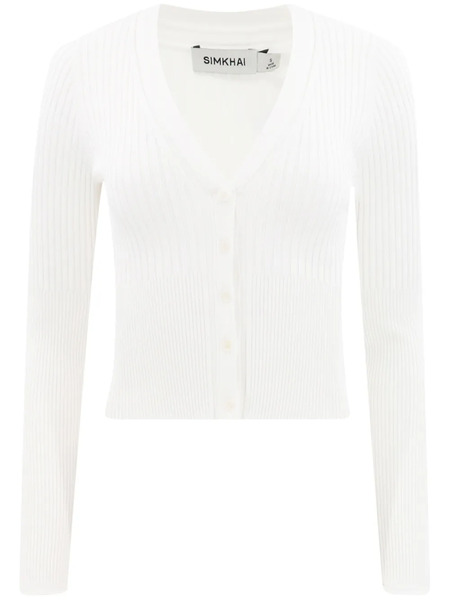  Simkhai Ailany Ribbed-knit Cardigan - White 