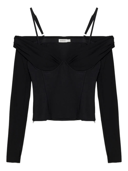  Simkhai Draped Off-shoulder Top - Black 