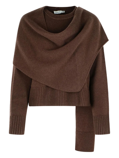  Simkhai Elson Ribbed Scarf-panel Sweater - Brown 
