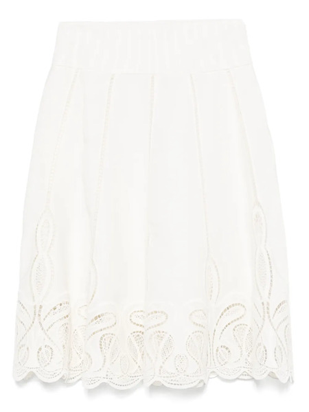  Simkhai Embroidered Midi Skirt - White 