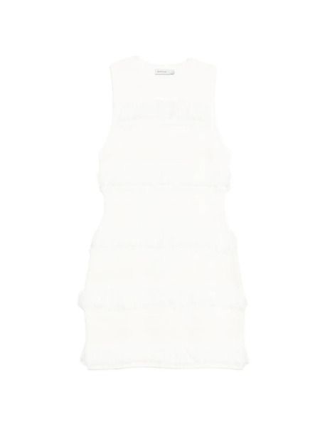  Simkhai Fringed Striped Mini Dress - White 