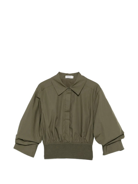 Simkhai Gathered-sleeve Cropped Shirt - Green 