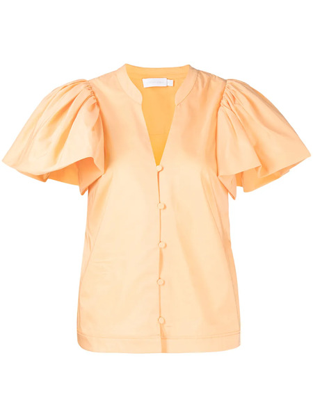  Simkhai Hallie Puff-sleeve Blouse - Orange 