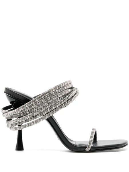  Simkhai Infinity 90mm Crystal-embellished Leather Sandals - Black 