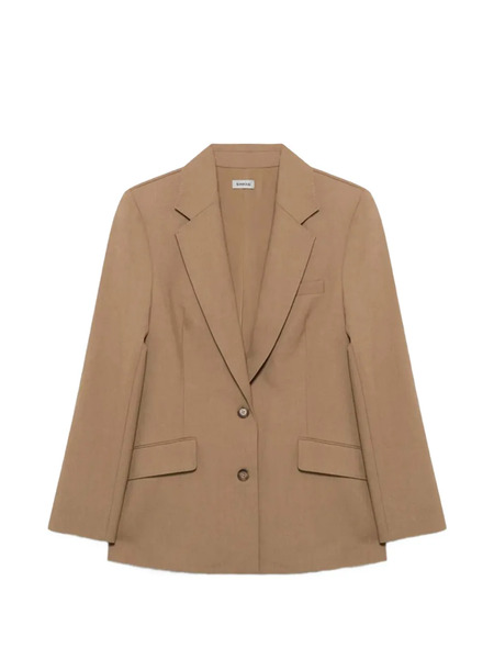  Simkhai Notched Collar Pleated Blazer - Brown 