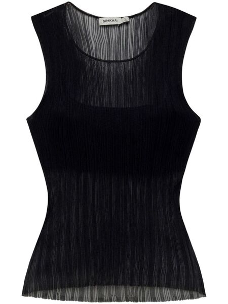  Simkhai Oakley Semi-sheer Tank Top - Black 