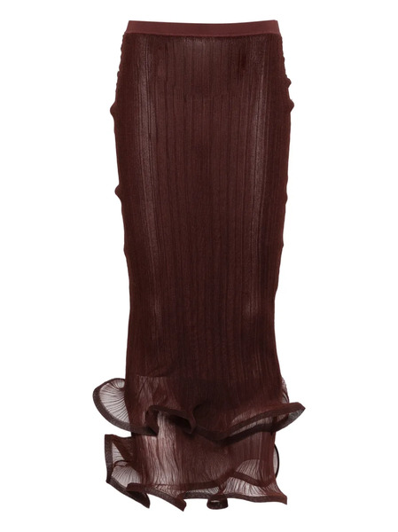  Simkhai Ruffled Midi Skirt - Brown 