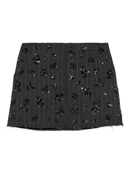  Simkhai Striped Embellished Mini Skirt - Grey 