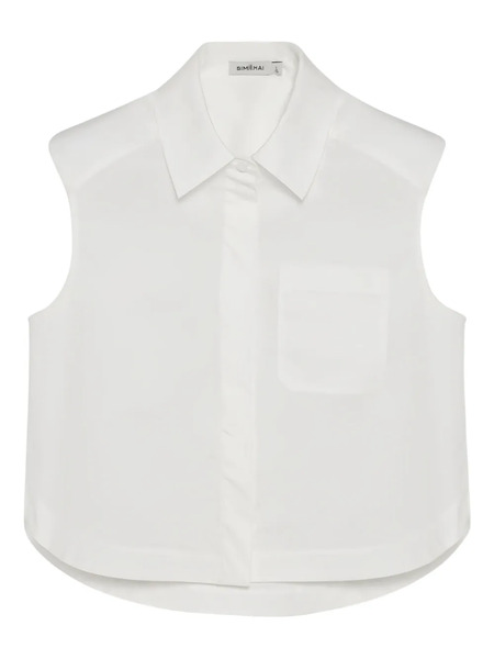  Simkhai Winslow Sleeveless Collared Shirt - White 