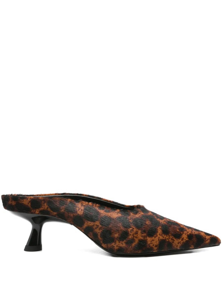  Simon Miller Leather Heeled Mules - Brown 