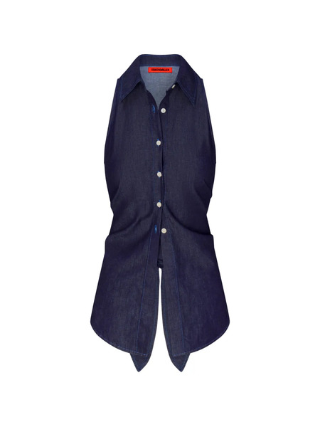  Simon Miller Loch Sleeveless Buttoned Top - Blue 