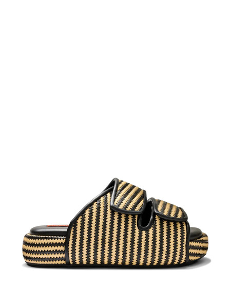  Simon Miller Raffia Cro Striped Sandals - Neutrals 