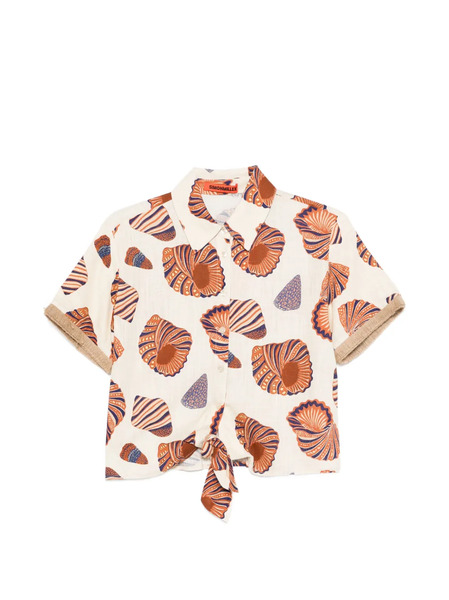  Simon Miller Shell-print Fringed Shirt - Neutrals 