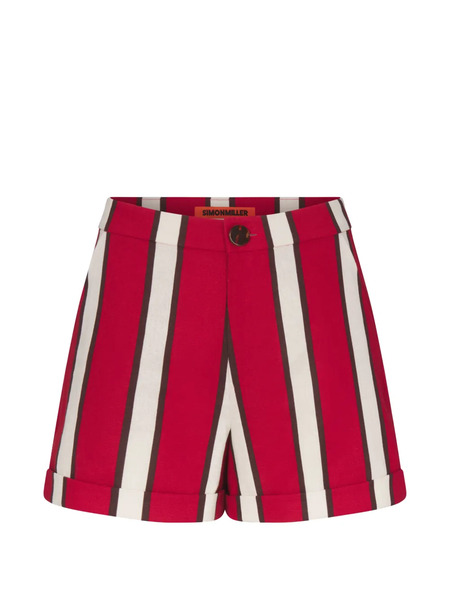  Simon Miller Striped Cuffed Shorts - Red 