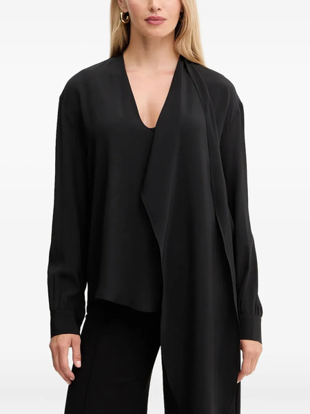  Simona Corsellini Draped Long-sleeve Top - Black 