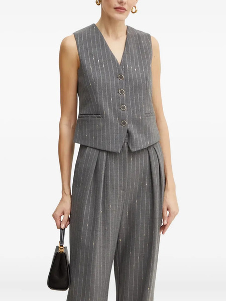  Simona Corsellini Pinstripe Buttoned Waistcoat - Grey 