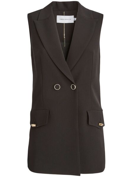  Simona Corsellini Sleeveless Blazer - Brown 