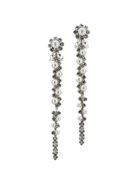  Simone Rocha Beaded Flower Earrings - Silver 