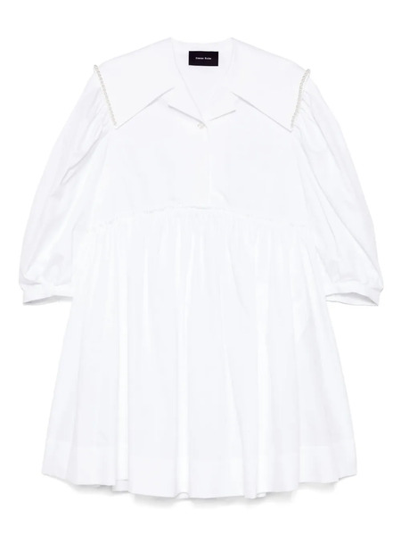  Simone Rocha Beaded Sailor-collar Mini Dress - White 