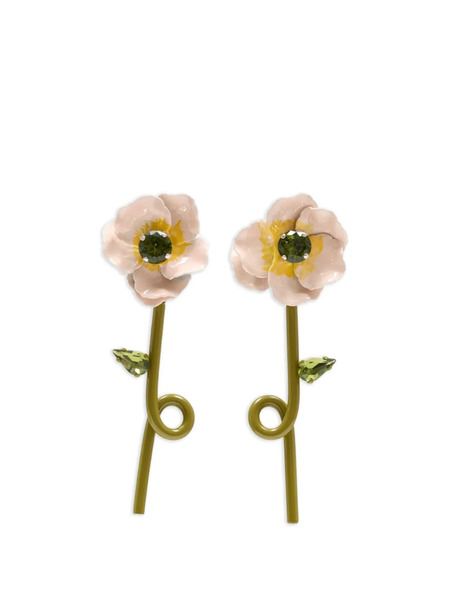  Simone Rocha Blooming Poppy Earrings - Green 