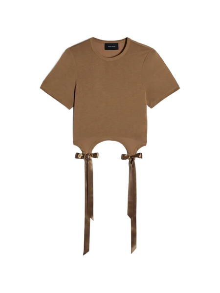  Simone Rocha Bow Tail Easy T-shirt - Brown 
