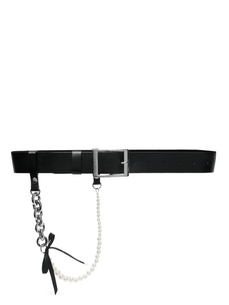  Simone Rocha Chain-pearl Embellished Belt - Black 