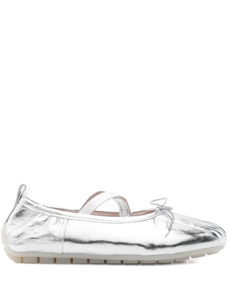  Simone Rocha Cross-strap Bow Ballet Flats - Silver 