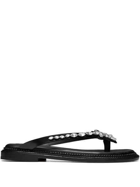  Simone Rocha Crystal-embellished Slides - Black 