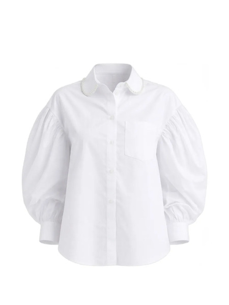  Simone Rocha Draped Embroideredl Shirt - White 