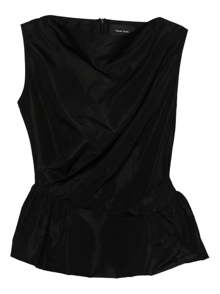  Simone Rocha Draped Peplum Top - Black 