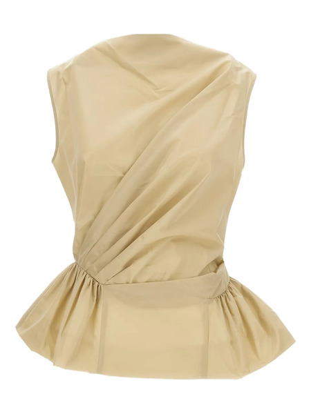  Simone Rocha Draped Peplum Top - Neutrals 