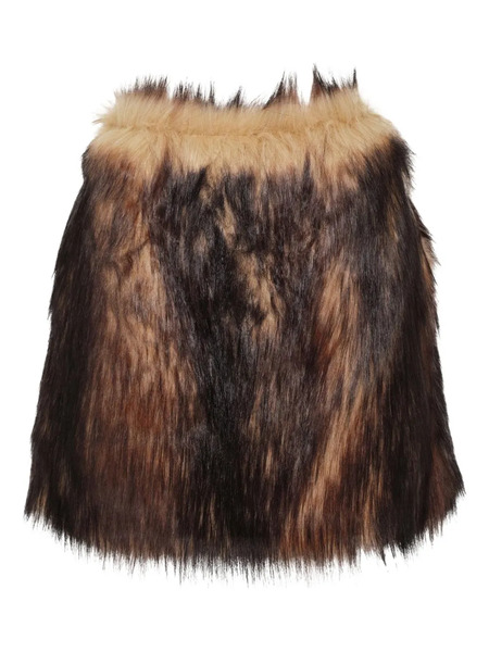  Simone Rocha Faux-fur Mini Skirt - Brown 