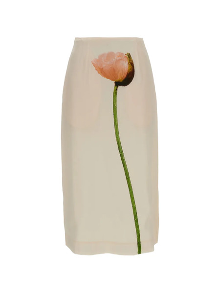  Simone Rocha Floral Midi Skirt - Neutrals 