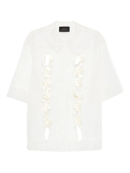  Simone Rocha Floral-ribbon Shirt - Neutrals 