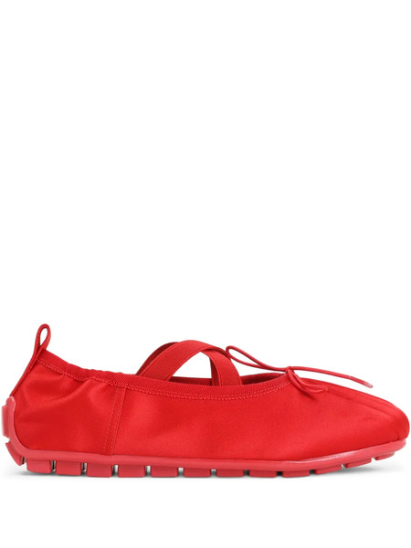  Simone Rocha Grip Cross-strap Pleated Ballet Flats - Red 