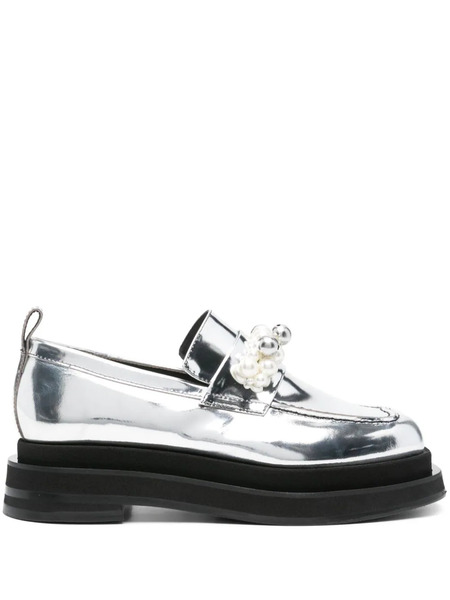  Simone Rocha Heart Toe Platform Loafers - Silver 