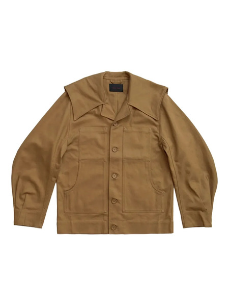  Simone Rocha Long Sleeve Shirt Jacket - Brown 