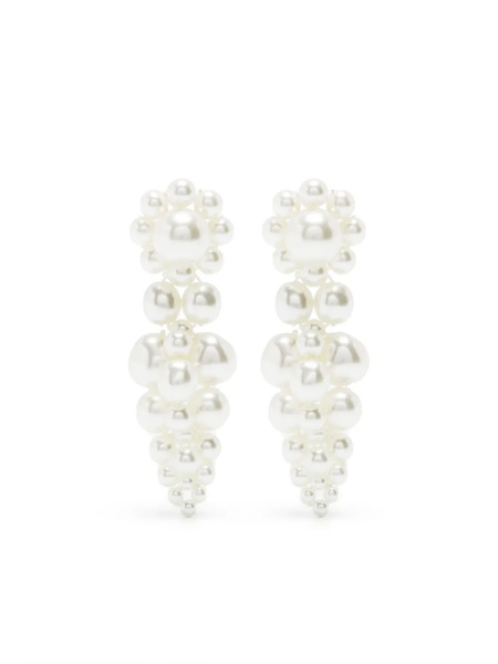  Simone Rocha Mini Cluster Faux-pearl Drop Earrings - White 