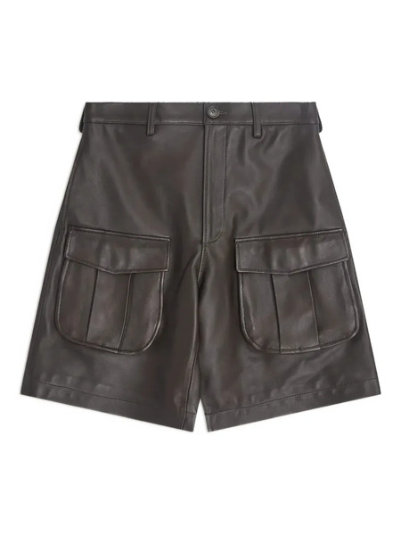  Simone Rocha Multi-pocket Leather Shorts - Brown 