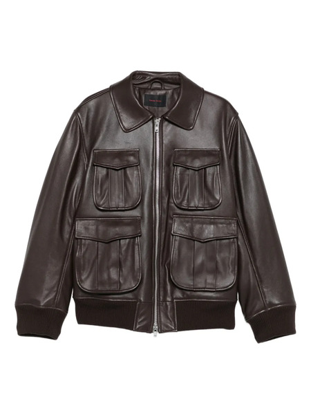 Simone Rocha Multiple-pocket Lambskin Leather Jacket - Brown 