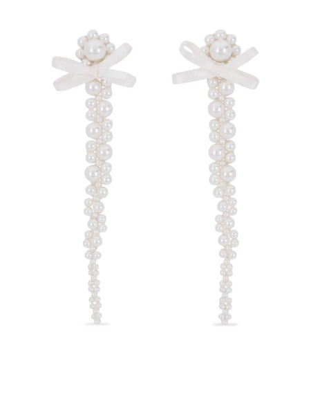  Simone Rocha Pearl Bow Drop Earrings - Neutrals 