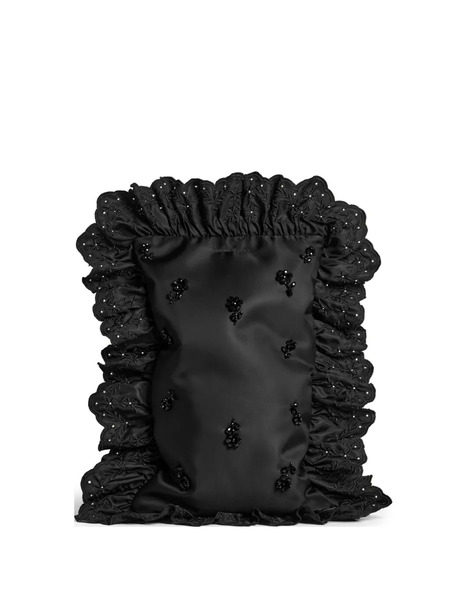  Simone Rocha Pillowcase Ruffled Clutch Bag - Black 