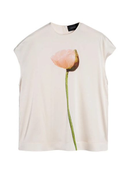  Simone Rocha Poppy-print Blouse - Neutrals 