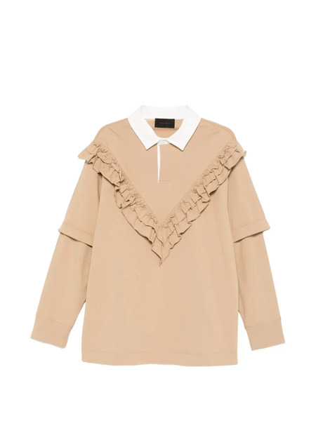  Simone Rocha Ruffled-detail Polo Shirt - Neutrals 