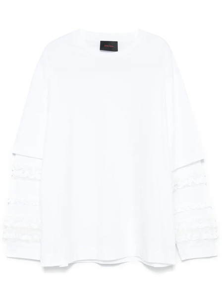  Simone Rocha Ruffled Long -sleeve T-shirt - White 