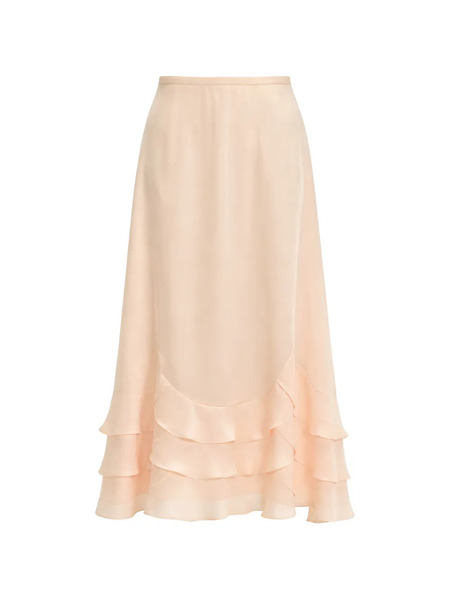  Simone Rocha Ruffled Midi Skirt - Pink 