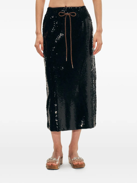  Simone Rocha Sequin Tie Midi Skirt - White 
