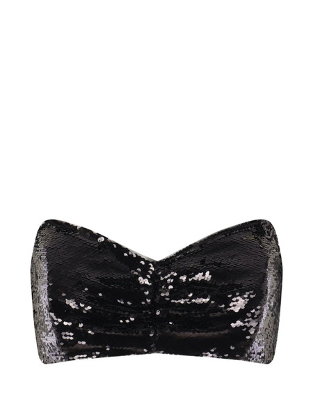  Simone Rocha Sequined Strapless Top - Black 