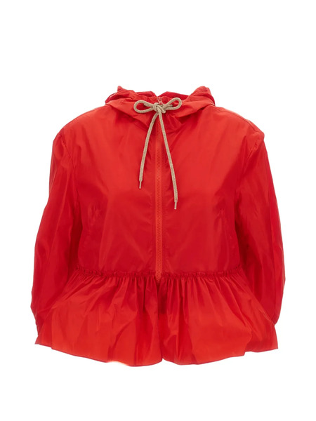  Simone Rocha Taffeta Hooded Jacket - Red 